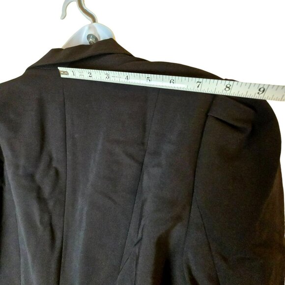 ELLE Classic Black Button Front Blazer Womens Sz 16 Jacket Long Sleeve Lined - Picture 7 of 13